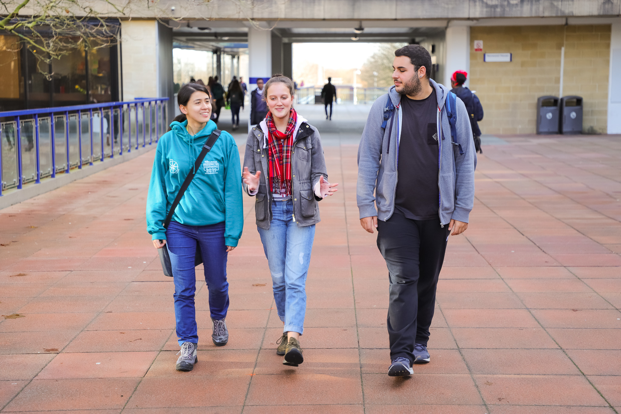 Peer mentors on a treasure hunt on parade